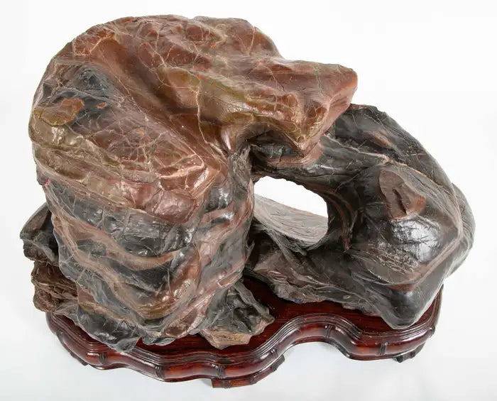 Chinese Scholars Rock on Custom Hardwood Base