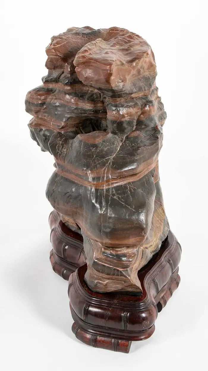 Chinese Scholars Rock on Custom Hardwood Base