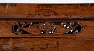 19th Century Chinese Hardwood Pedestal Stand with Carved Bat Motifs