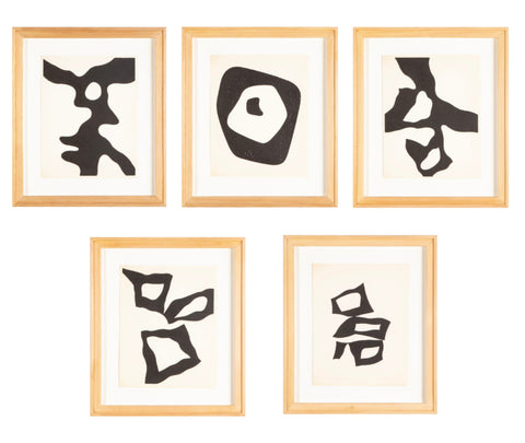 Five Woodcuts on Arches from "Dreams & Projects" by Jean ( Hans) Arp