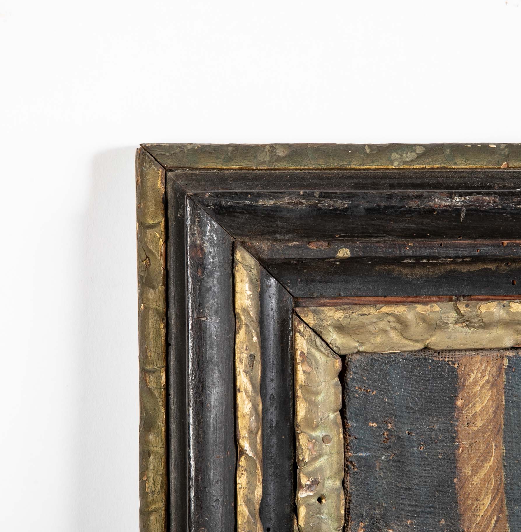 Oil Painting of a Catholic Nun Praying with Four Angels