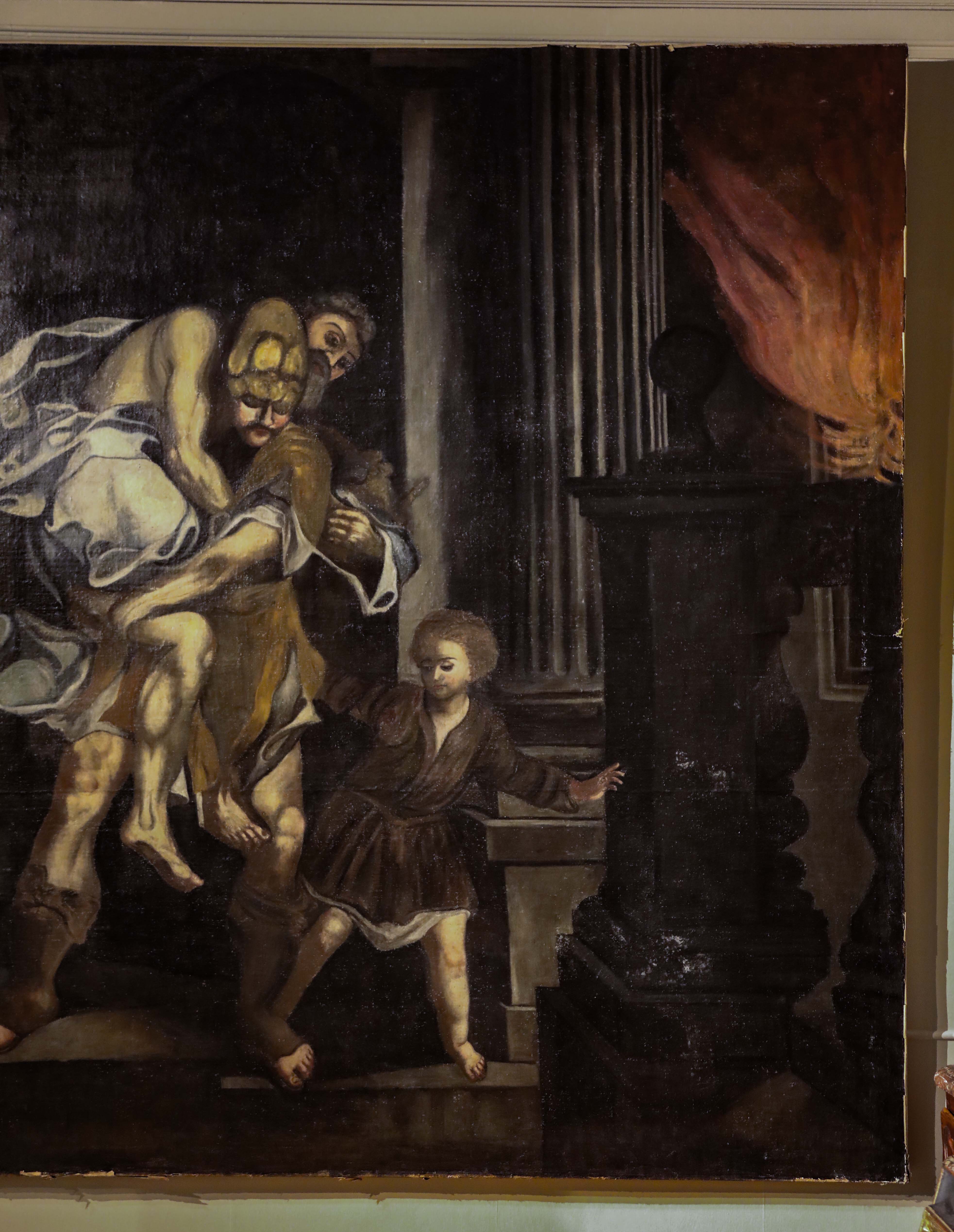 Magnificent 17th Century Italian Oil Painting "The Burning of Troy"