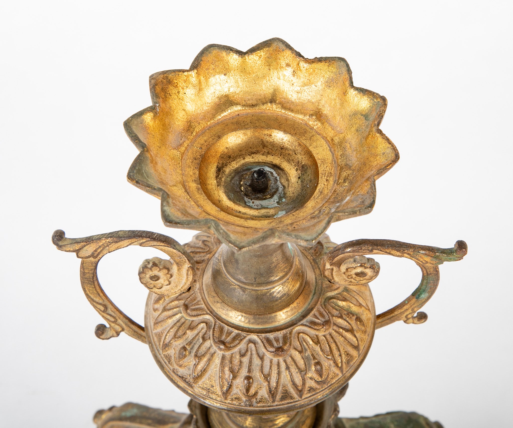 A Pair of French Mid 19th Century Gilt Metal Candlesticks