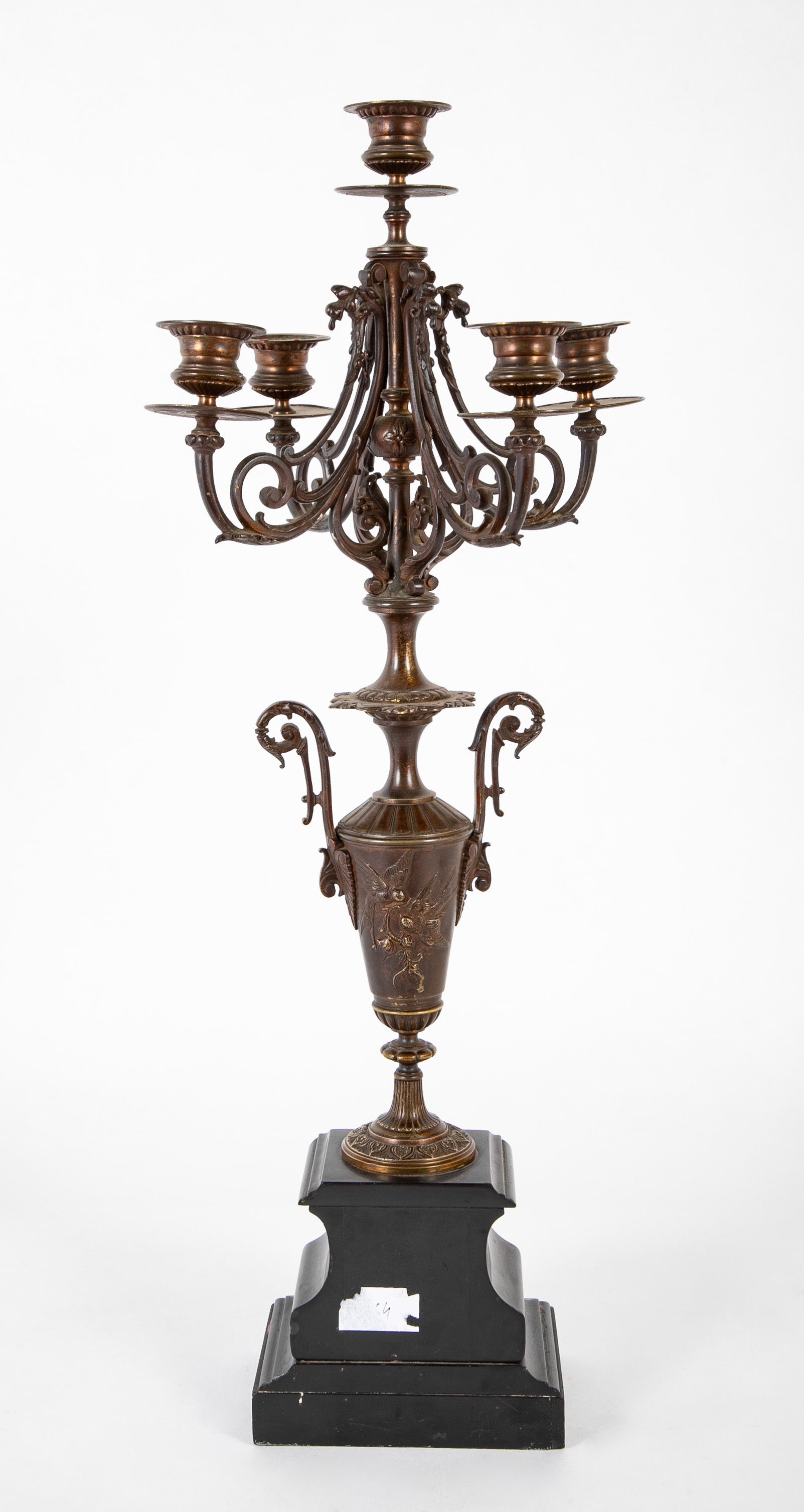 Pair of Mid 19th Century Ornate Metal French Candelabra