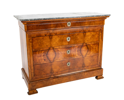 A Louis Philippe Marble Top Four Drawer Commode