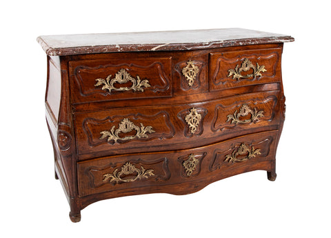 A French 18th Century Marble Top Walnut Commode