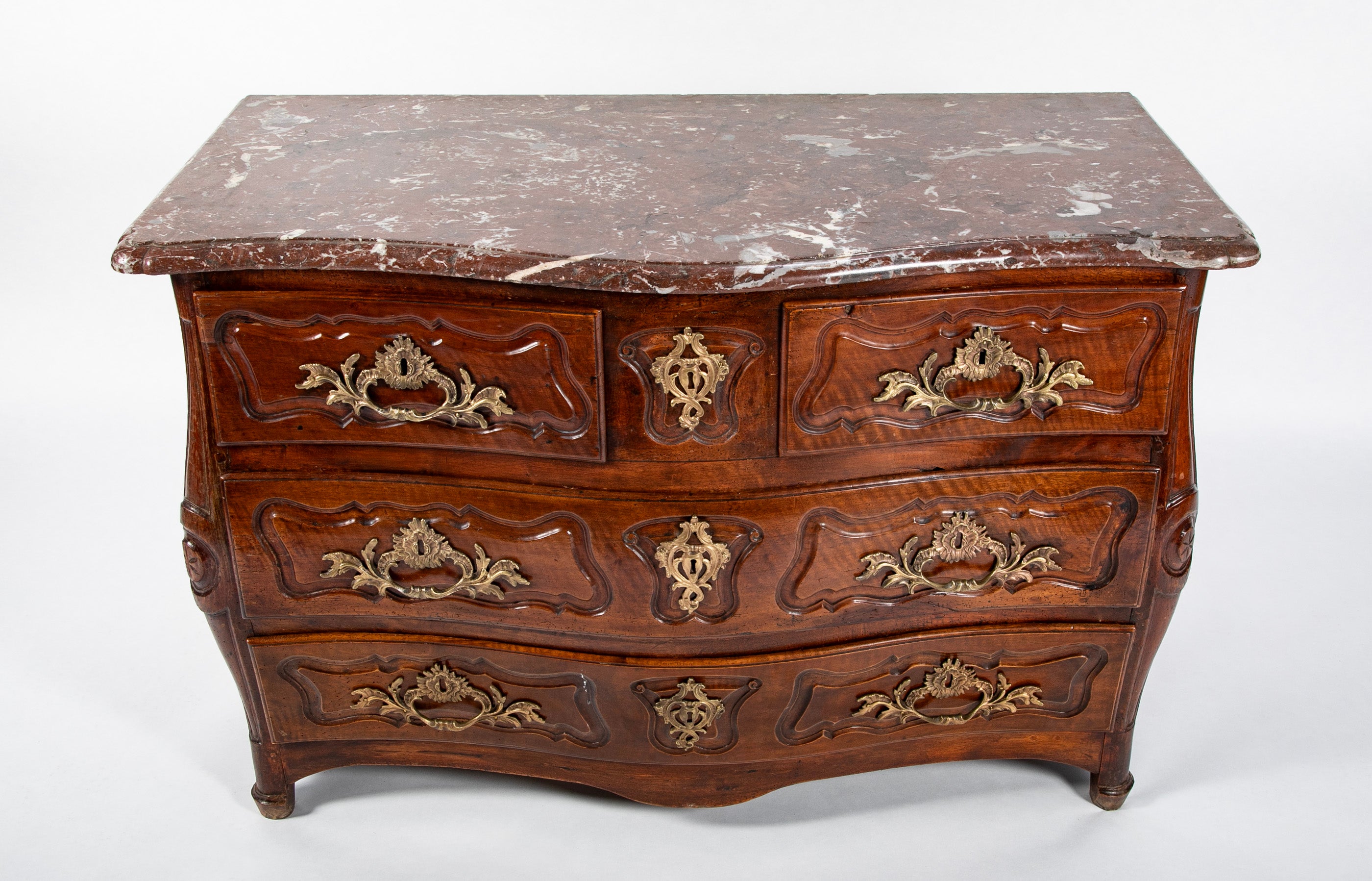 A French 18th Century Marble Top Walnut Commode