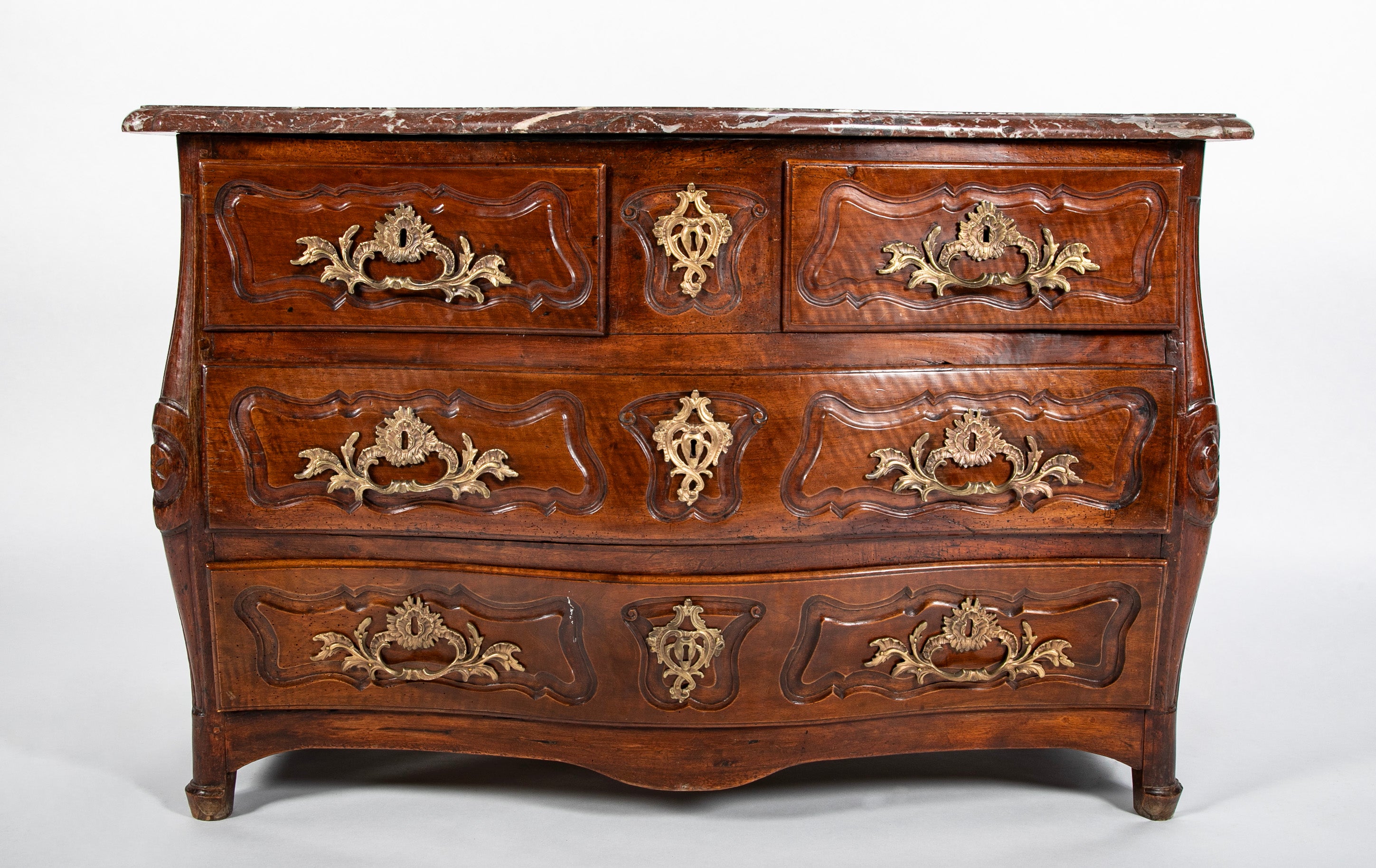 A French 18th Century Marble Top Walnut Commode
