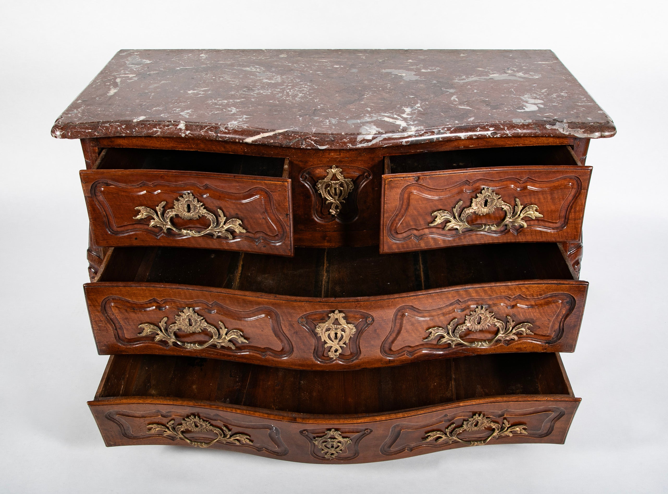 A French 18th Century Marble Top Walnut Commode