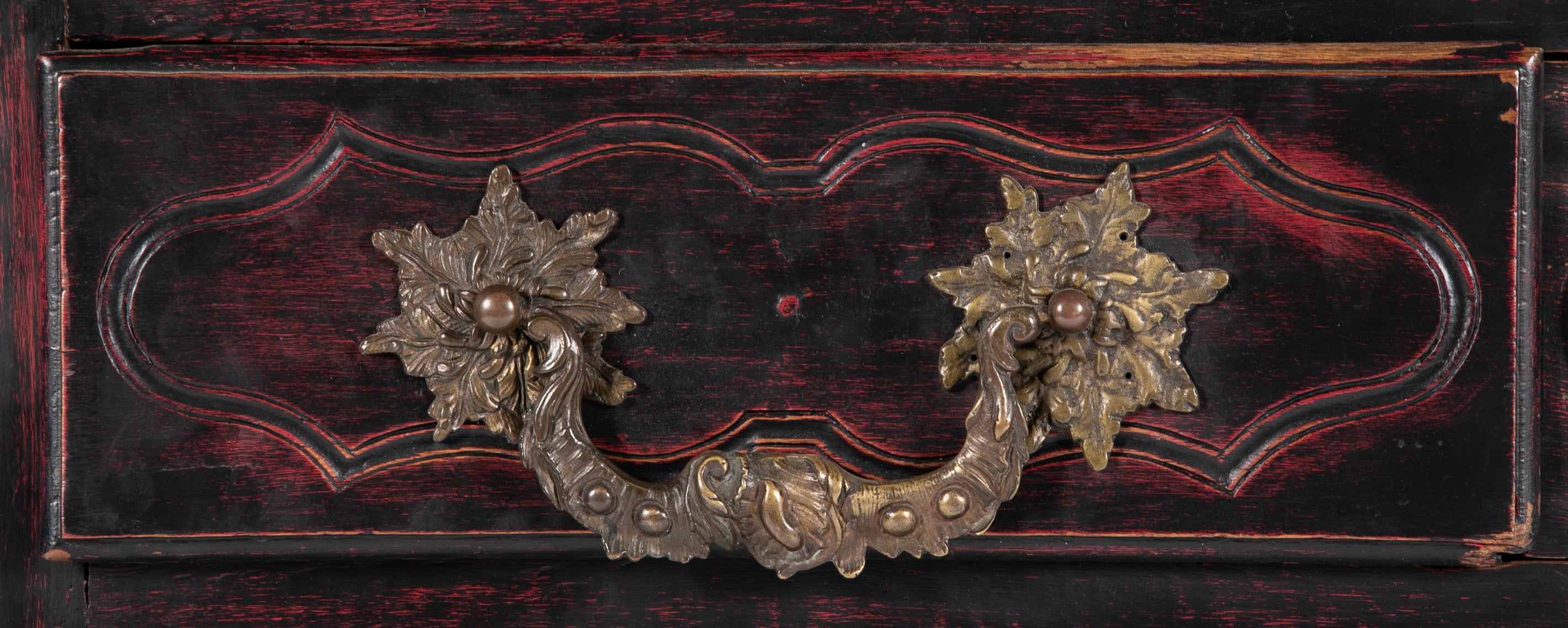French Marble Top Bureau or Chest of Drawers Having Original Hardware