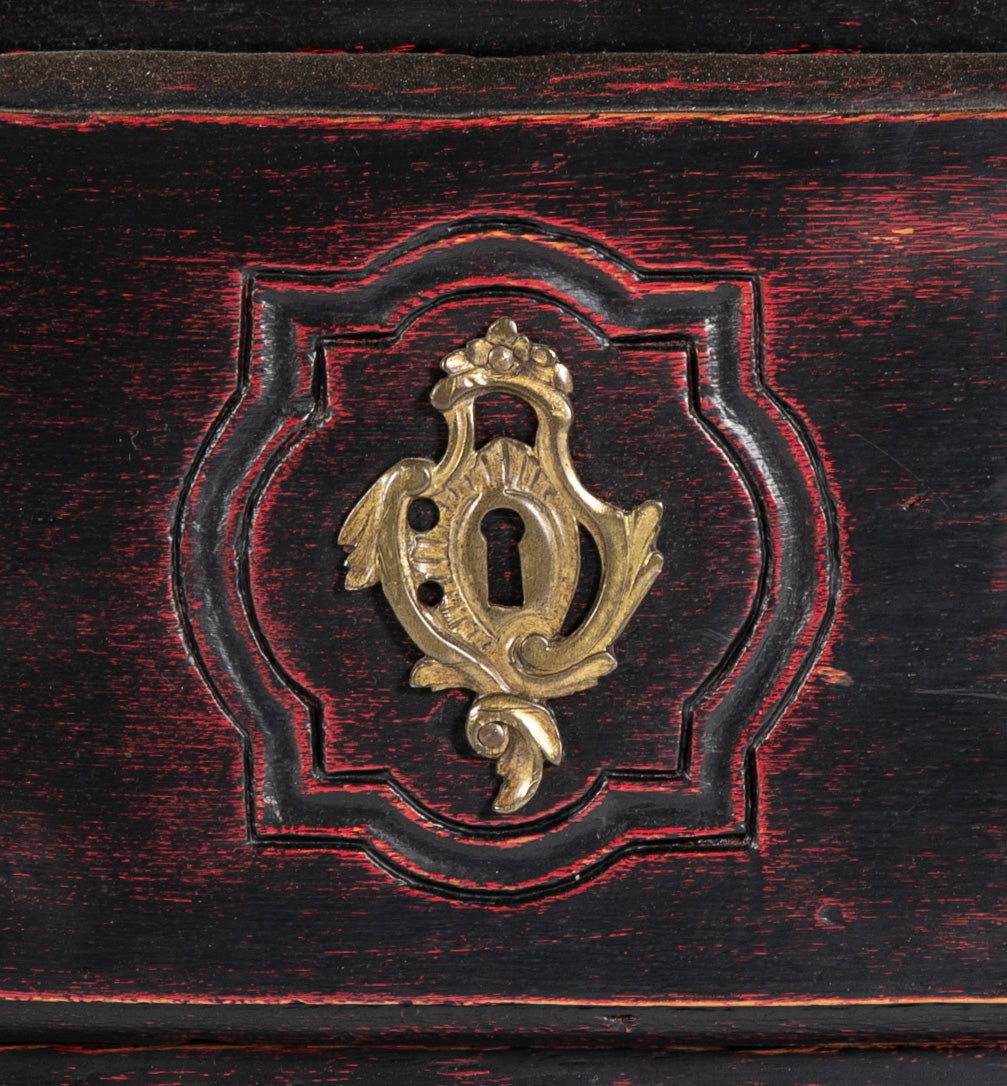 French Marble Top Bureau or Chest of Drawers Having Original Hardware