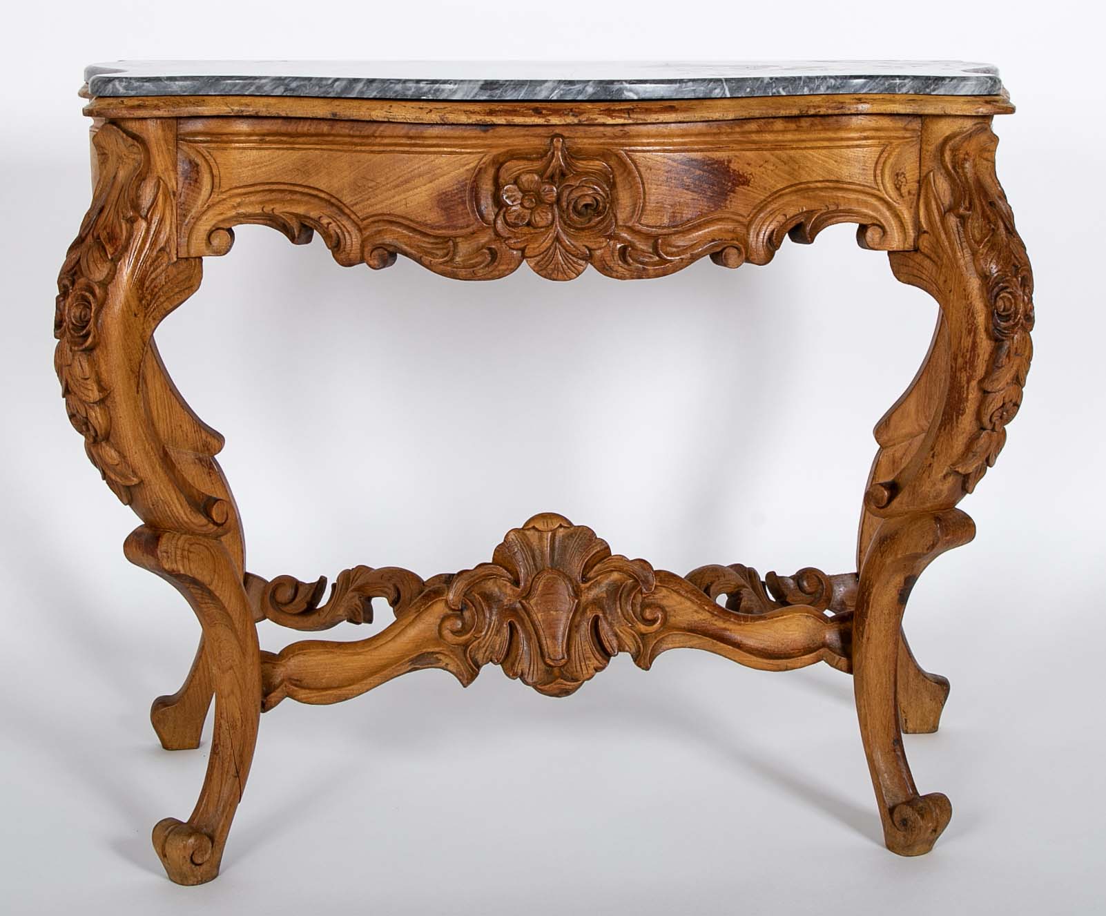 Stunning Rococo Style Marble Top Console