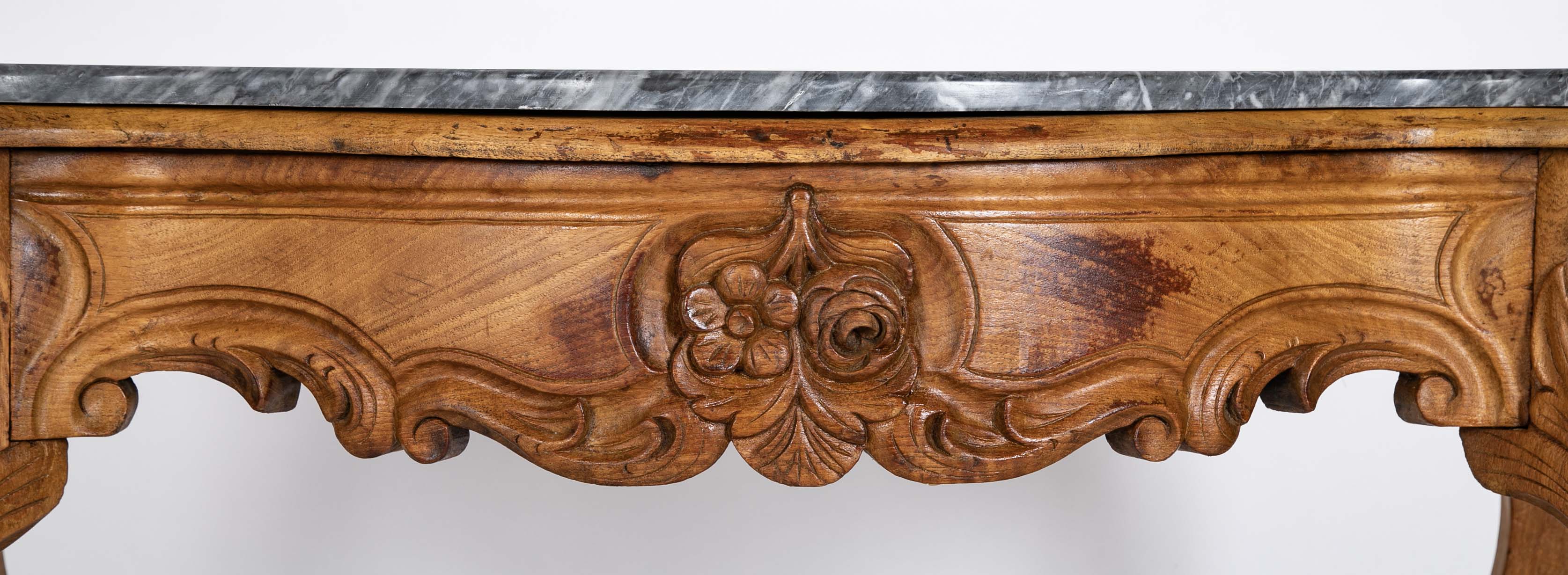 Stunning Rococo Style Marble Top Console