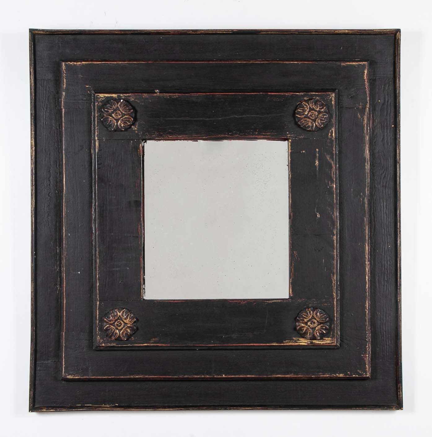 Pair of Black Painted Mirrors, Circa 1780