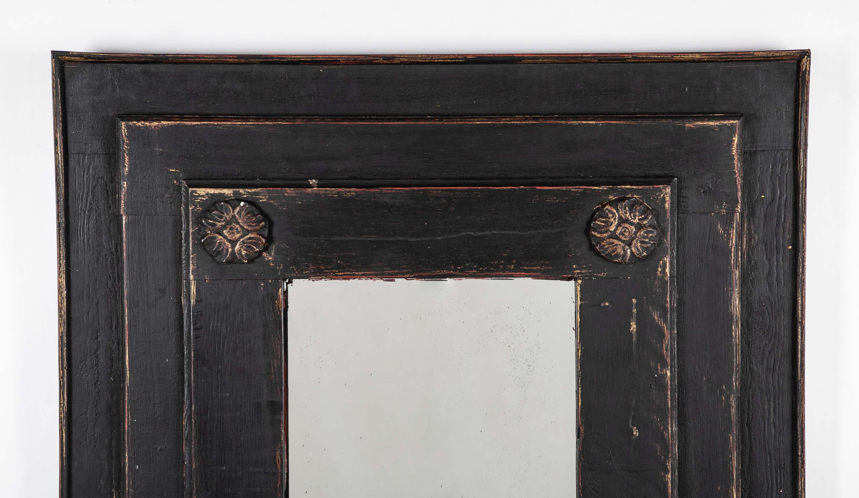 Pair of Black Painted Mirrors, Circa 1780