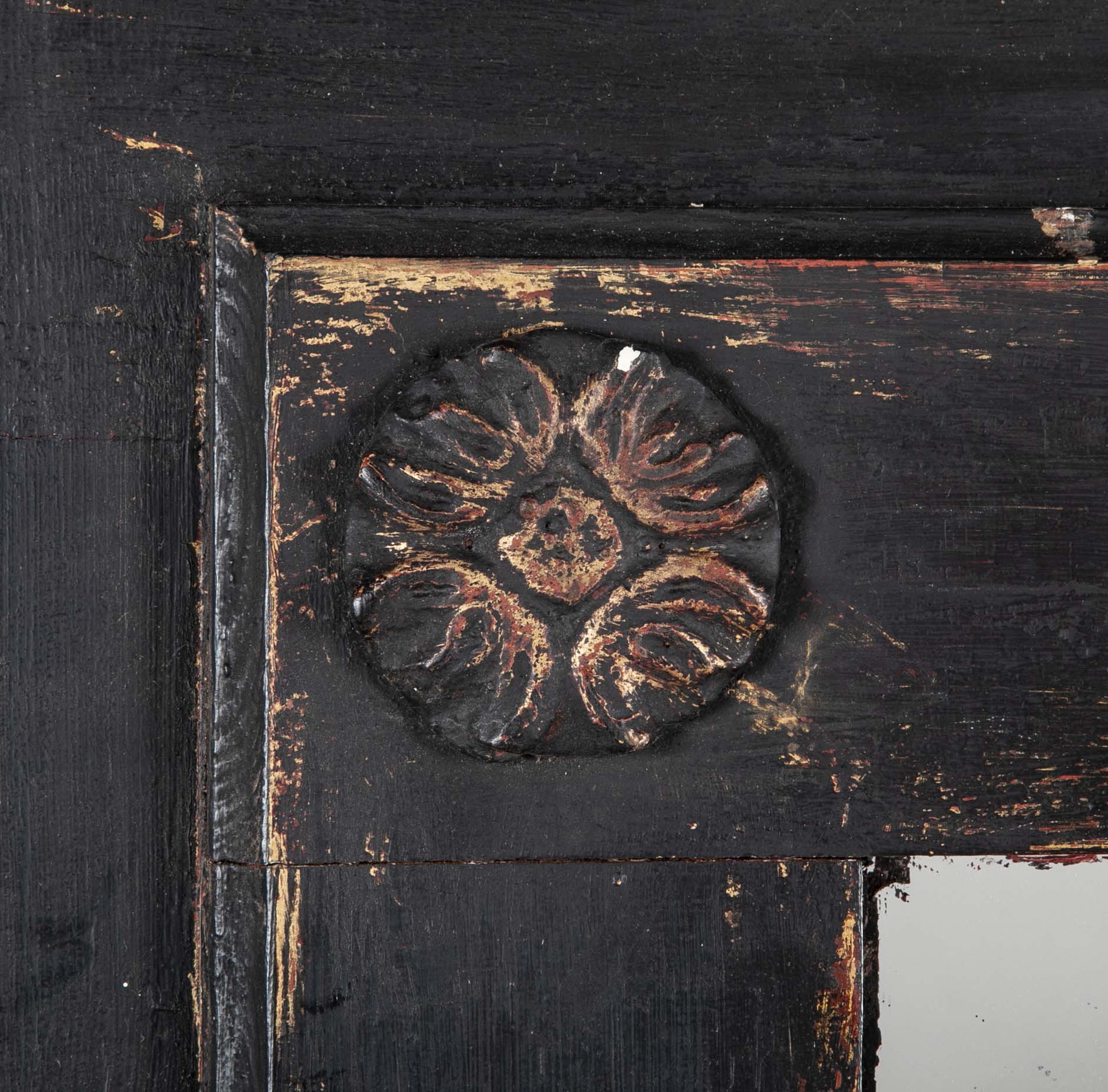 Pair of Black Painted Mirrors, Circa 1780
