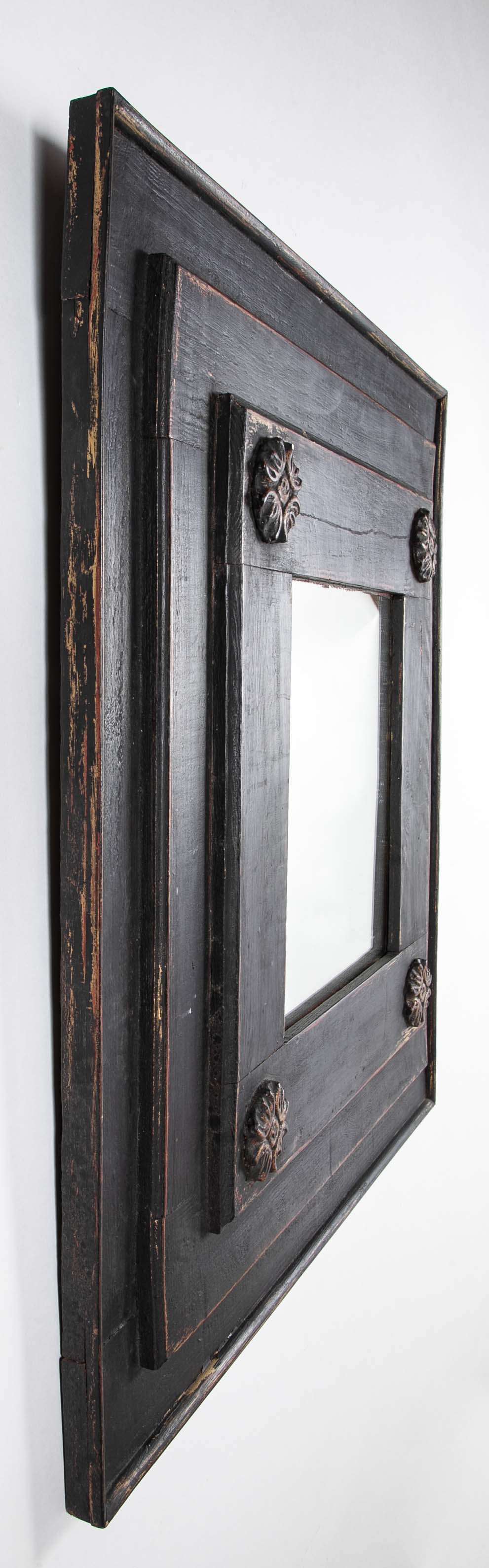 Pair of Black Painted Mirrors, Circa 1780