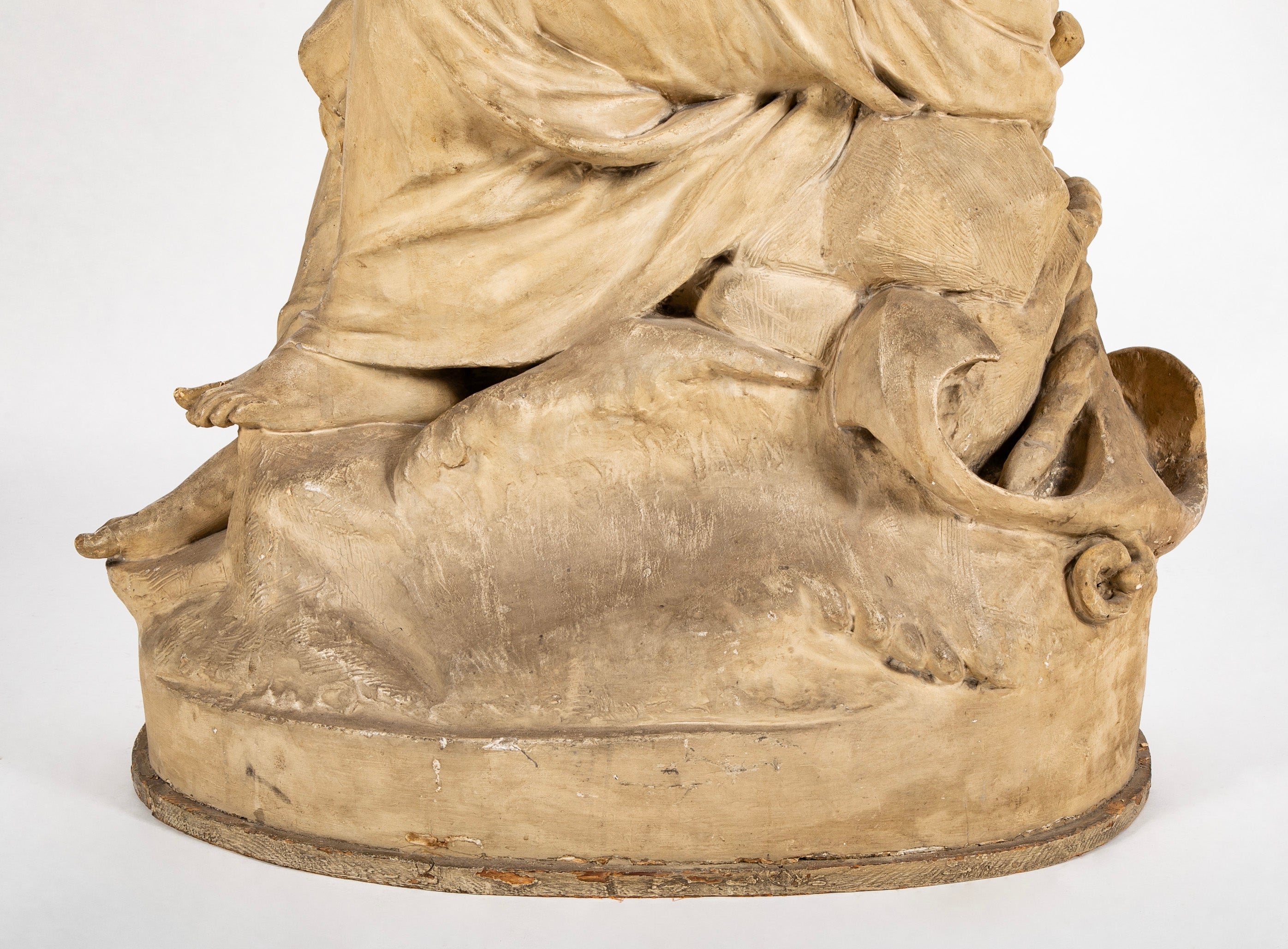 Large 18th Century French Plaster Statue of a Woman Praying