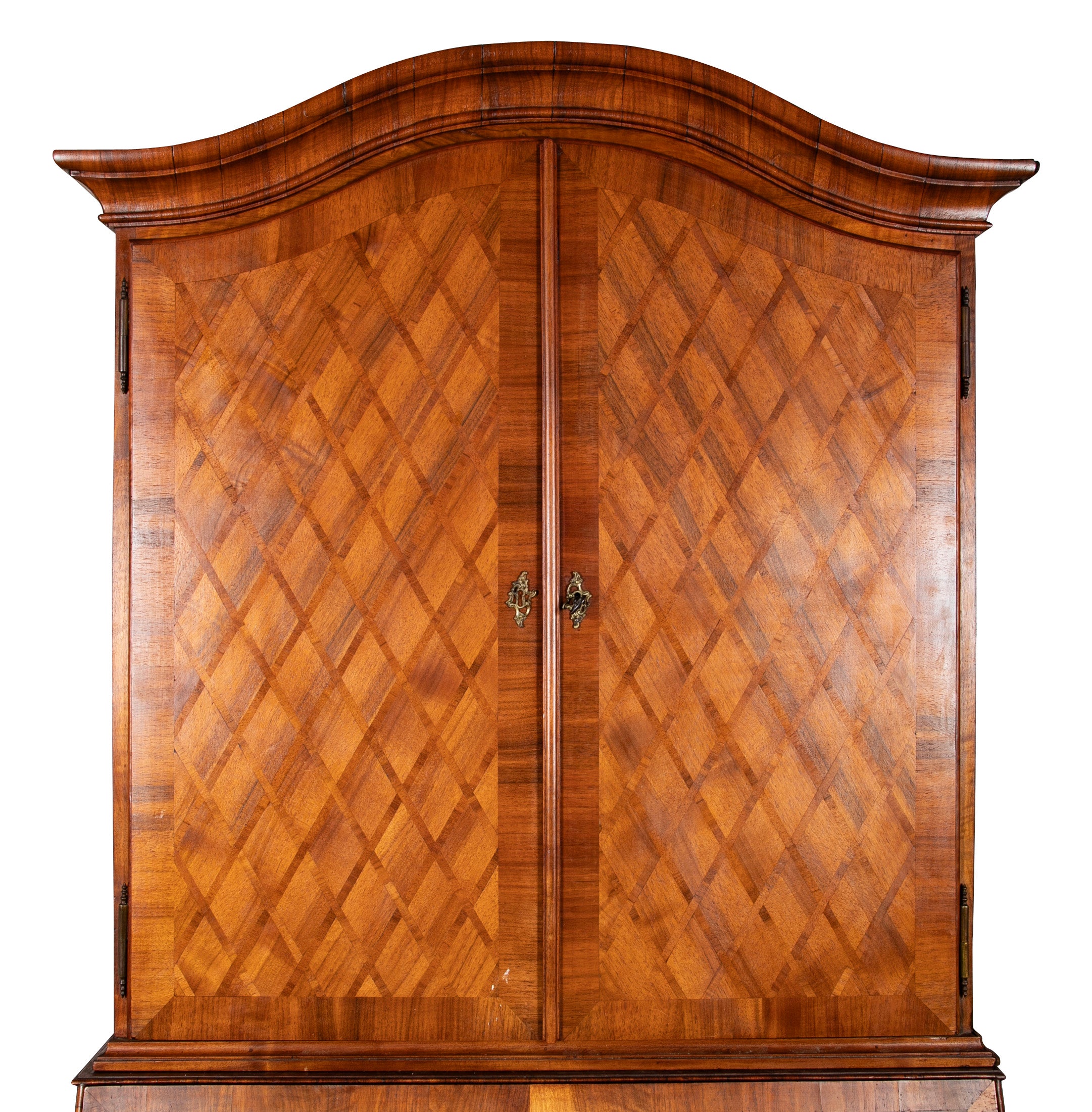 Unique Late 18th Century Swiss Secretary with Beautiful Marquetry