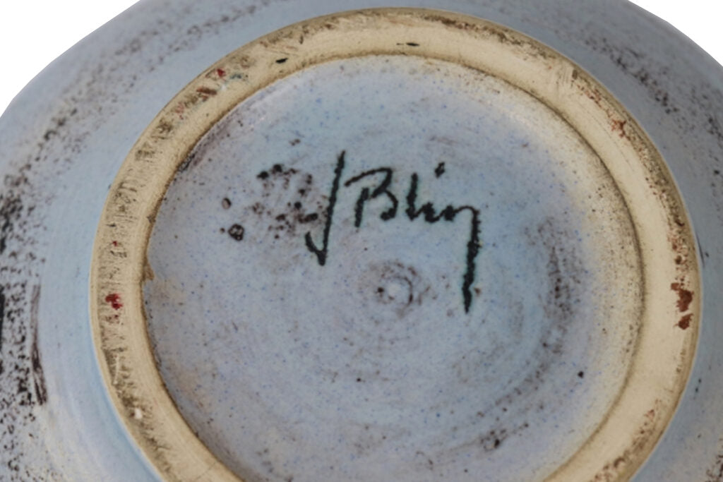 Jacques Blin Ceramic Vase With Bird Decoration
