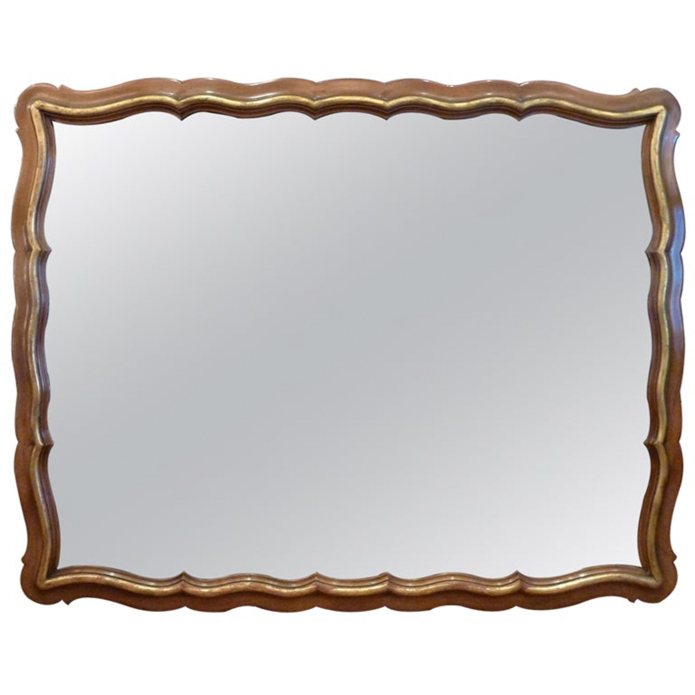 Scalloped Giltwood Mirror Attributed to John Widdicomb