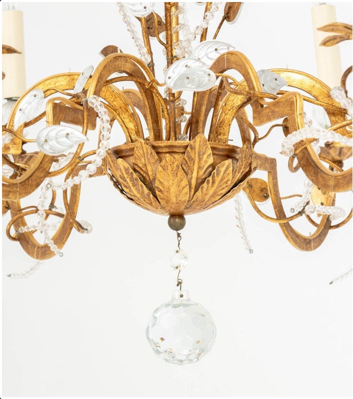 Mid-Century French Maison Bagues Style Chandelier