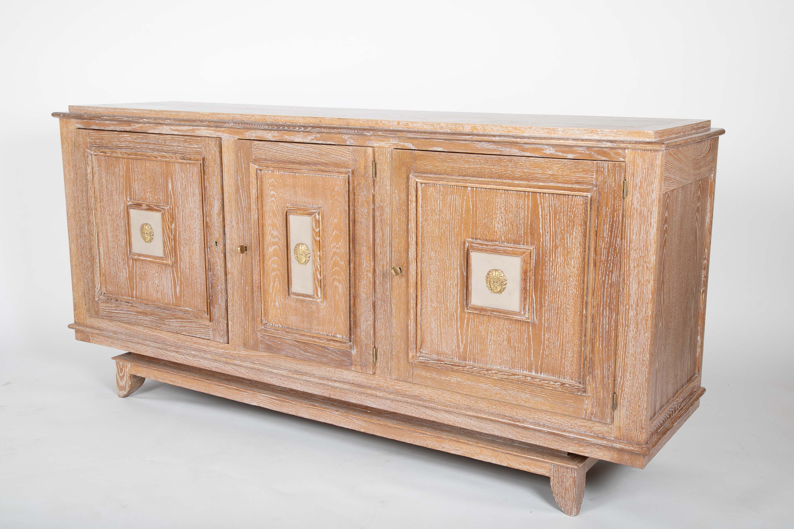 A Cerused Oak Credenza in the Manner of Andre Arbus