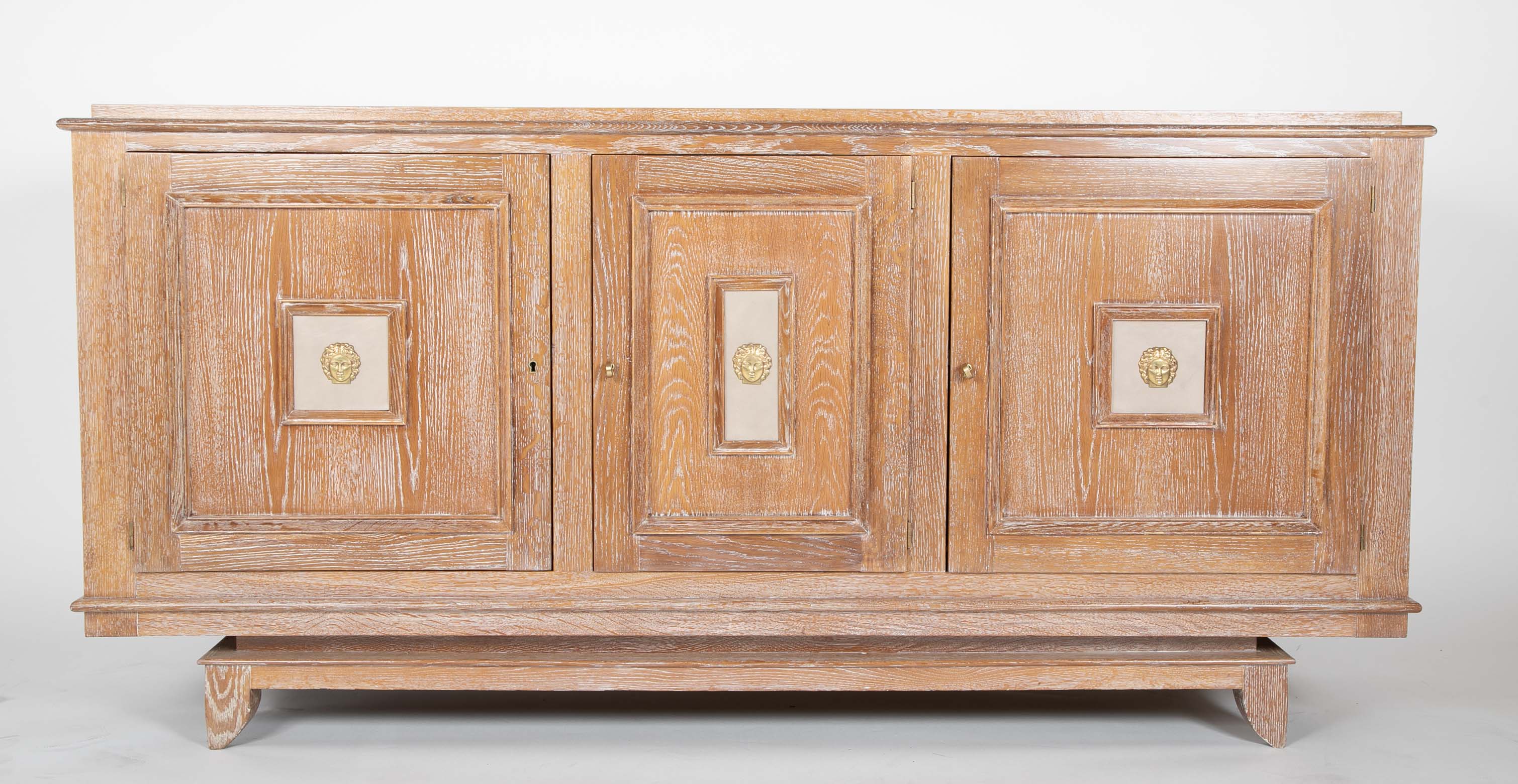 A Cerused Oak Credenza in the Manner of Andre Arbus