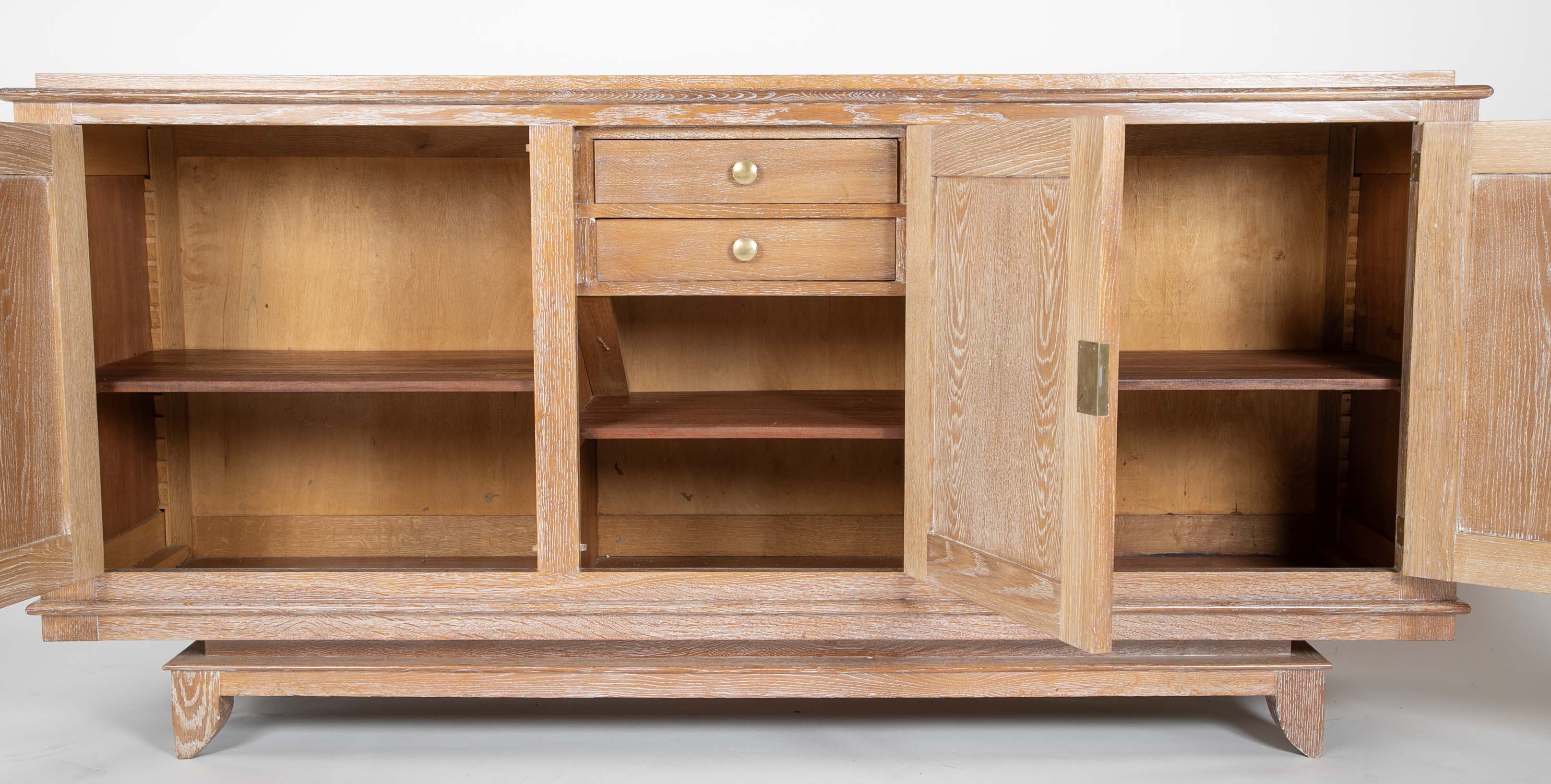 A Cerused Oak Credenza in the Manner of Andre Arbus