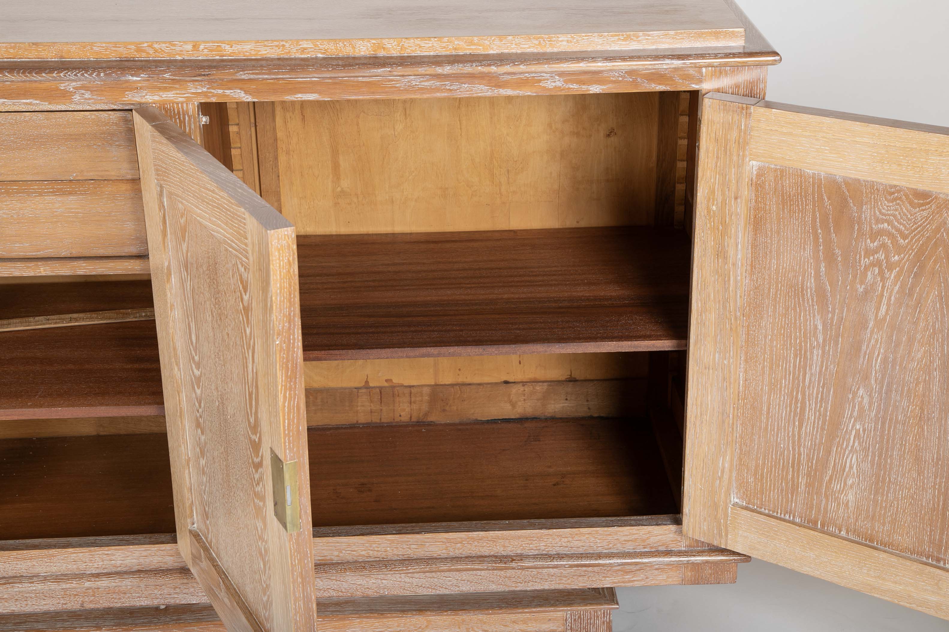 A Cerused Oak Credenza in the Manner of Andre Arbus