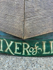 Folk Art Carnival Sign Winged Scarab and Pyramid "Elixir of Life"