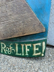 Folk Art Carnival Sign Winged Scarab and Pyramid "Elixir of Life"