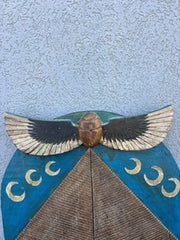 Folk Art Carnival Sign Winged Scarab and Pyramid "Elixir of Life"