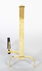 Marvelous & Sleek - Elegant & Heavy 1930's Pair of Brass Andirons