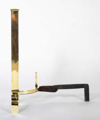 Marvelous & Sleek - Elegant & Heavy 1930's Pair of Brass Andirons