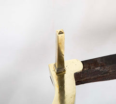 Marvelous & Sleek - Elegant & Heavy 1930's Pair of Brass Andirons