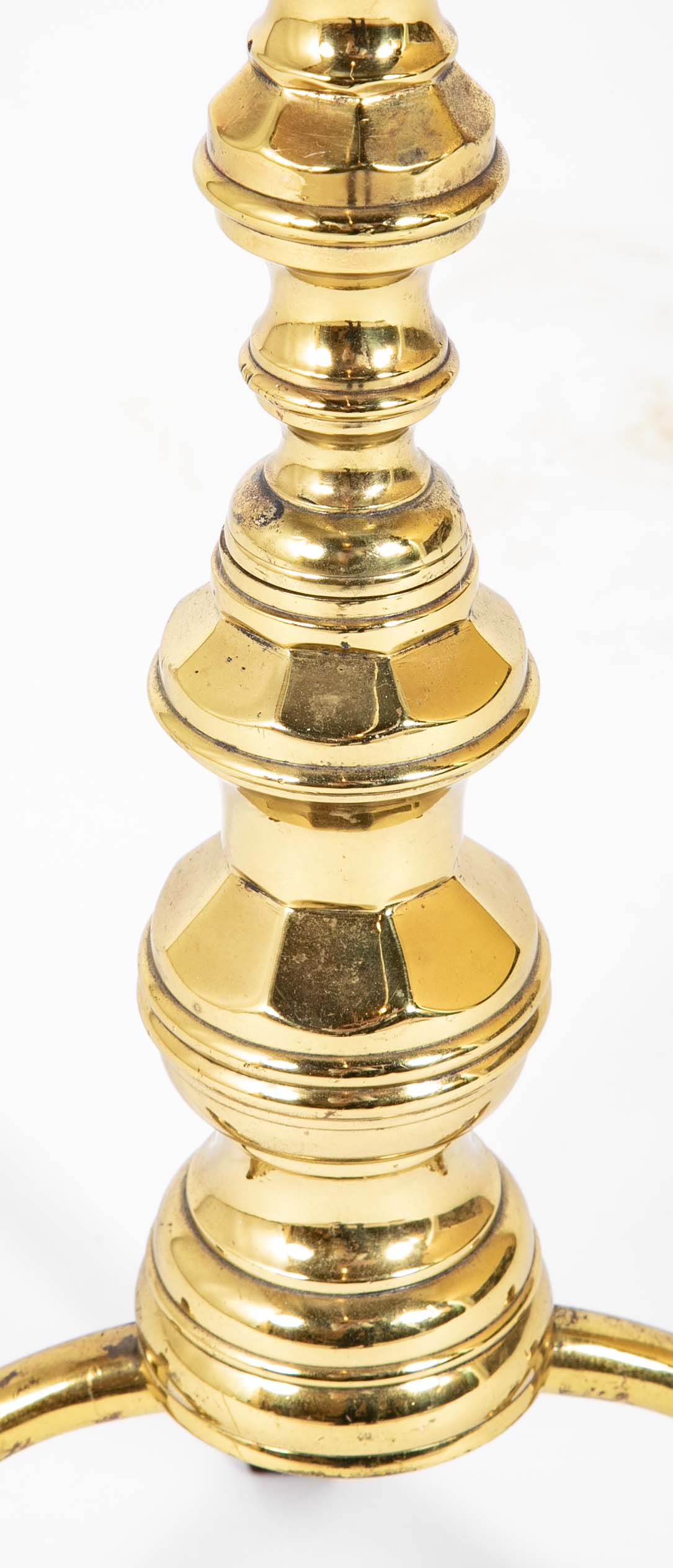A Pair of Mid 20th Century Brass Andirons