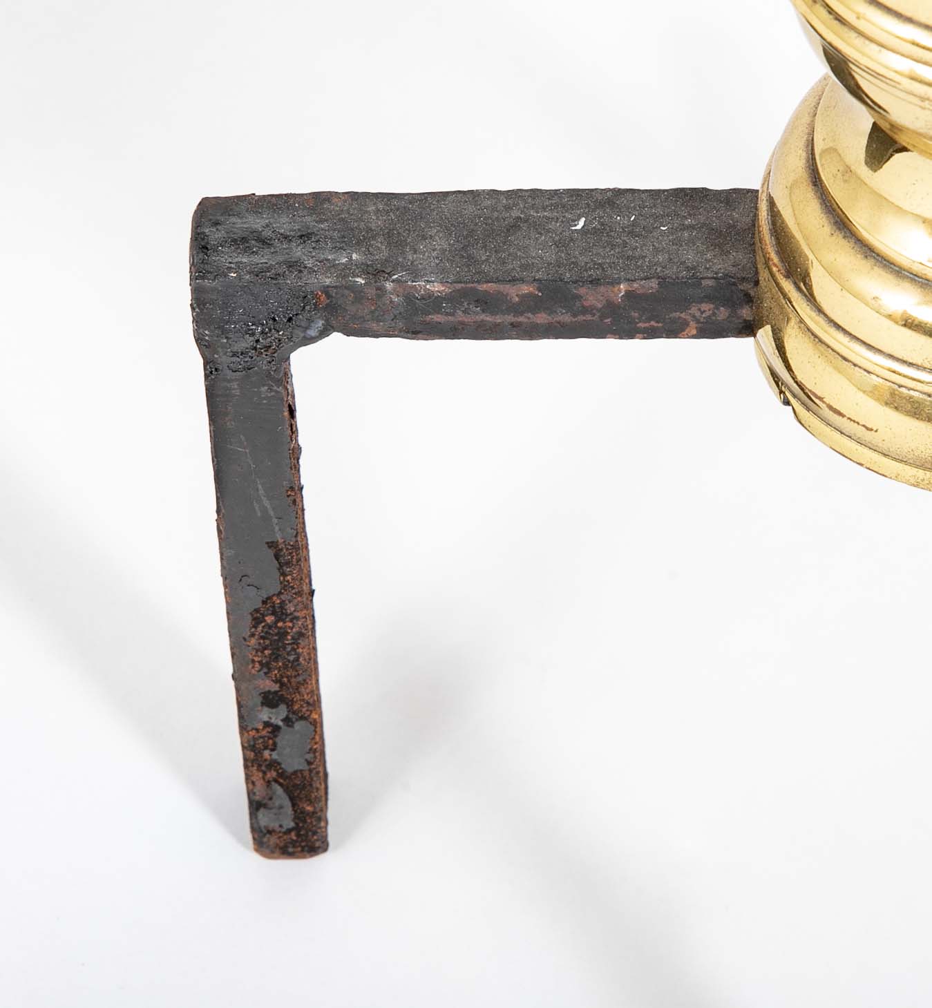 A Pair of Mid 20th Century Brass Andirons