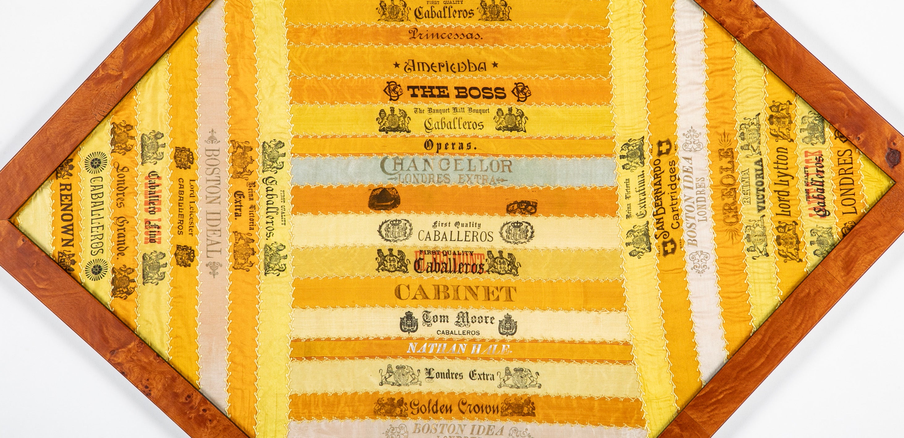 Late 19th Century Framed Tobacco Quilt