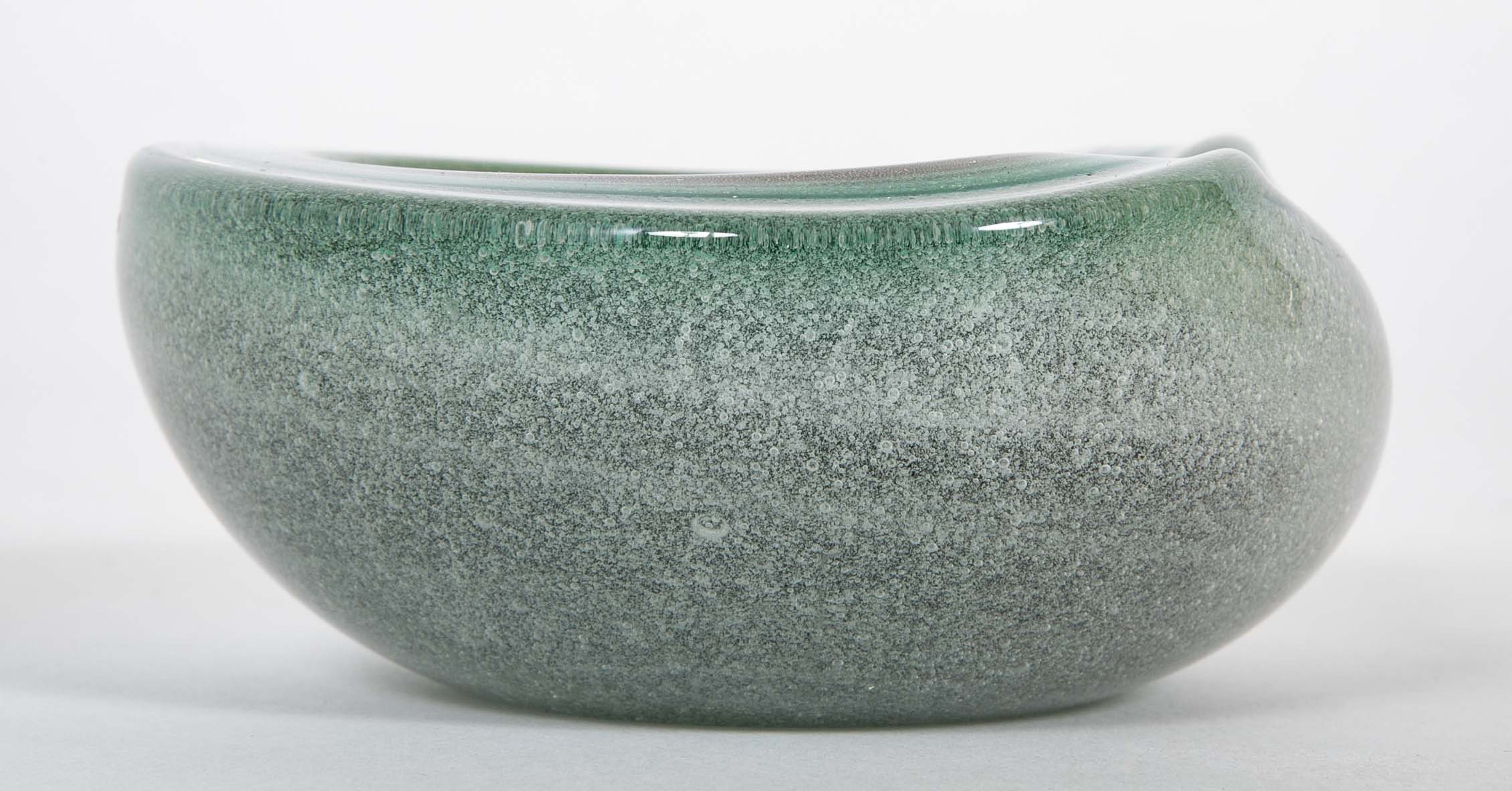 A Murano Pulegoso Green and Aventurine Dish