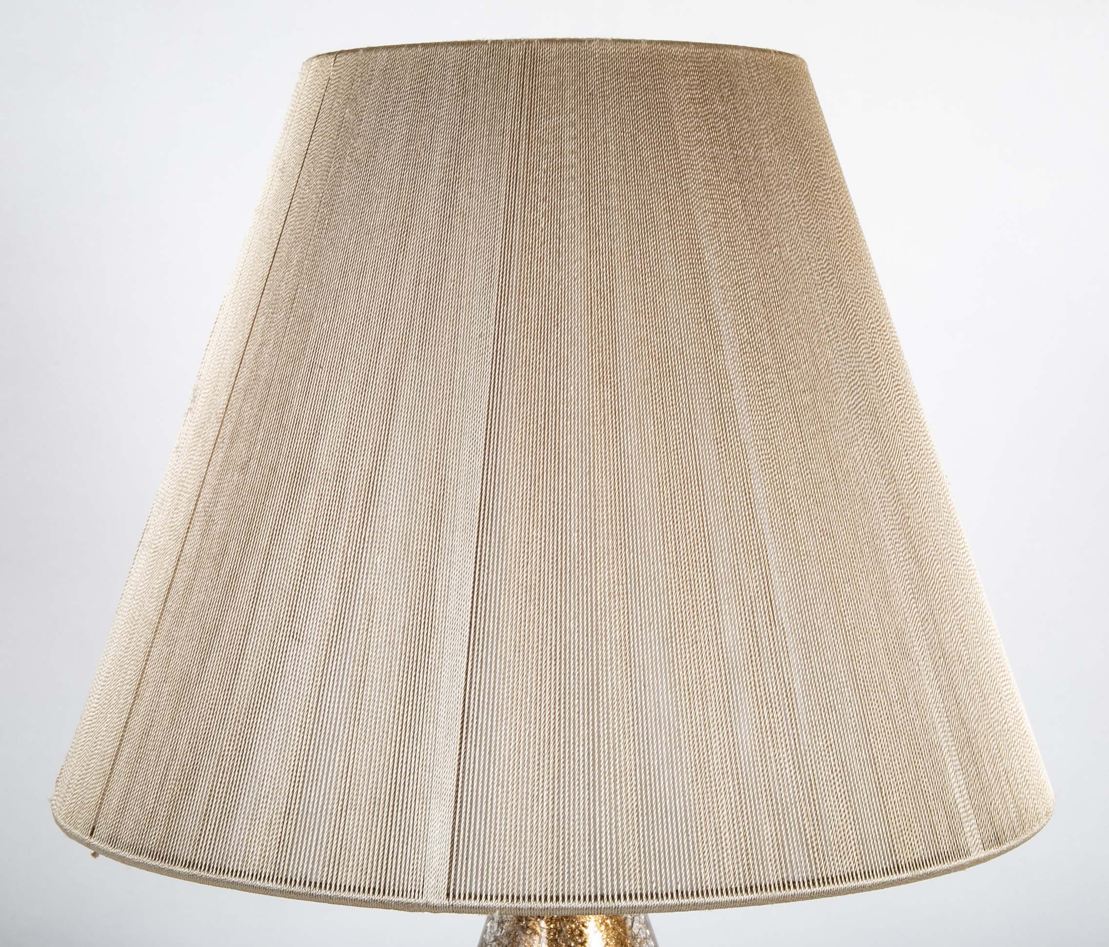 Mid-Century Italian Murano Gold Crackle Glass Lamp