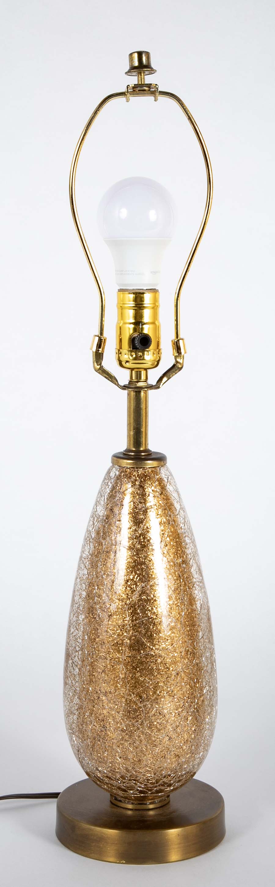 Mid-Century Italian Murano Gold Crackle Glass Lamp