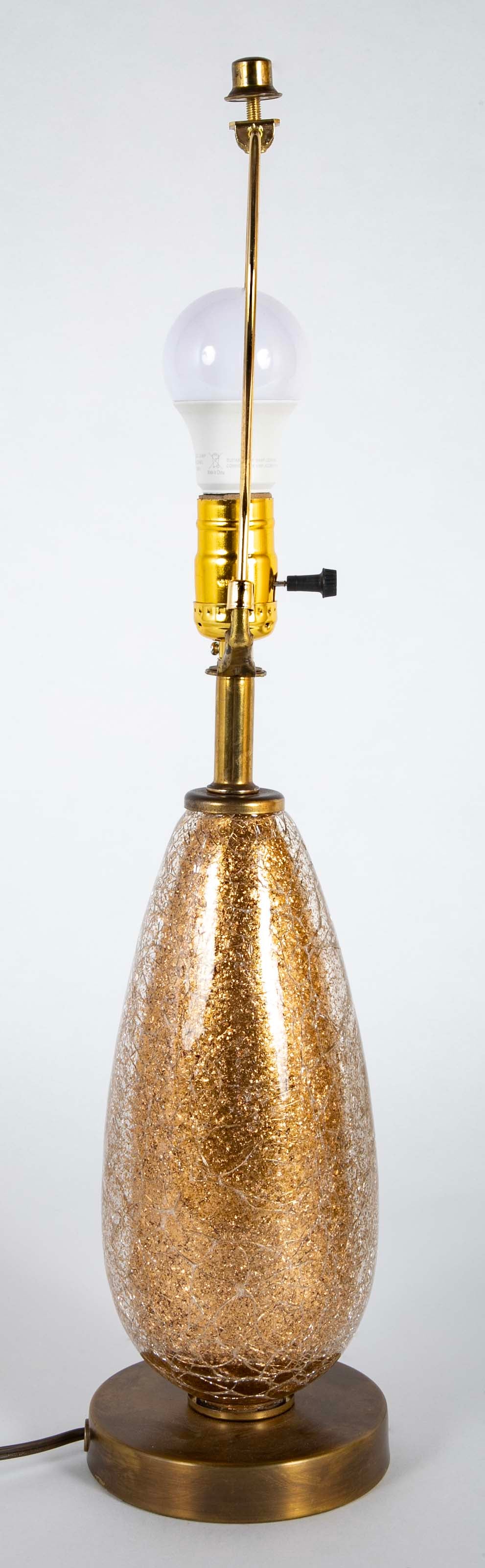 Mid-Century Italian Murano Gold Crackle Glass Lamp