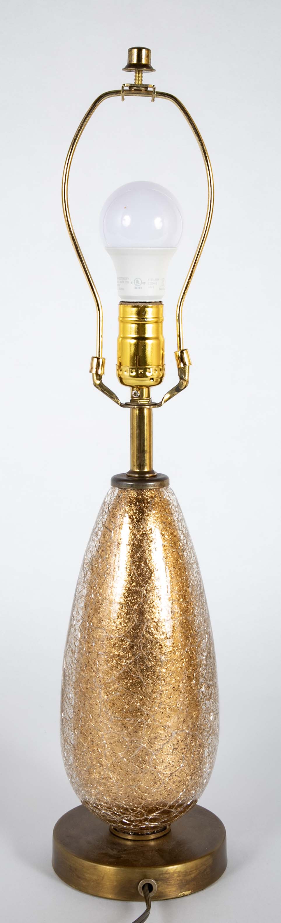 Mid-Century Italian Murano Gold Crackle Glass Lamp