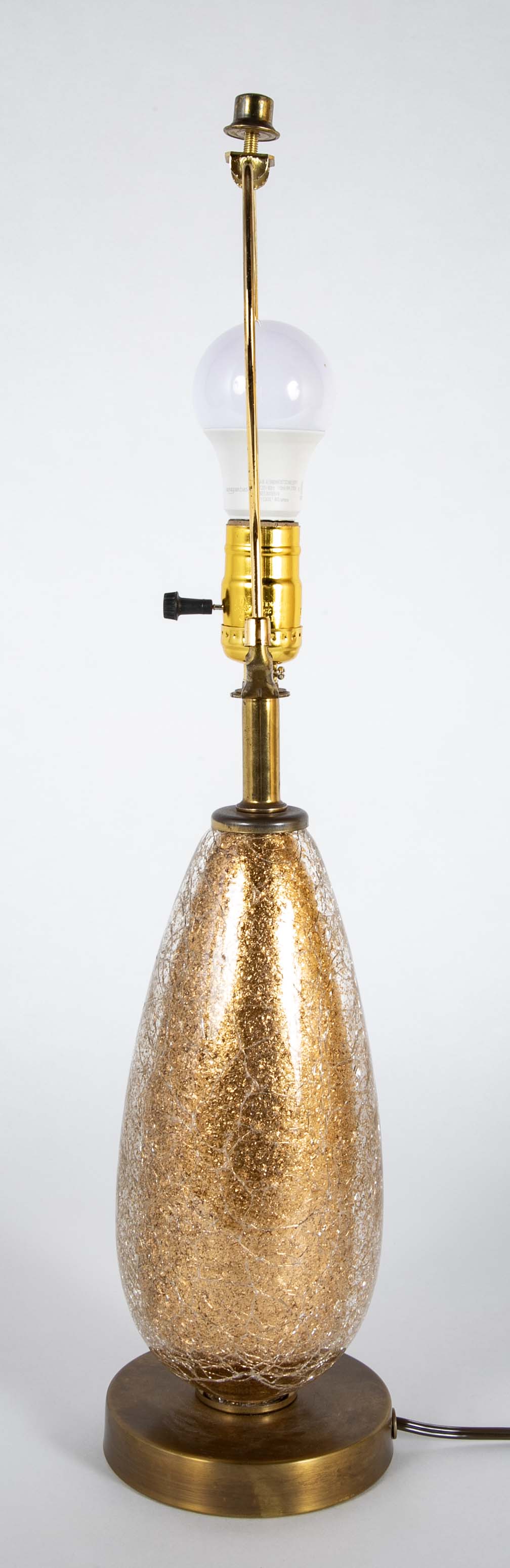 Mid-Century Italian Murano Gold Crackle Glass Lamp