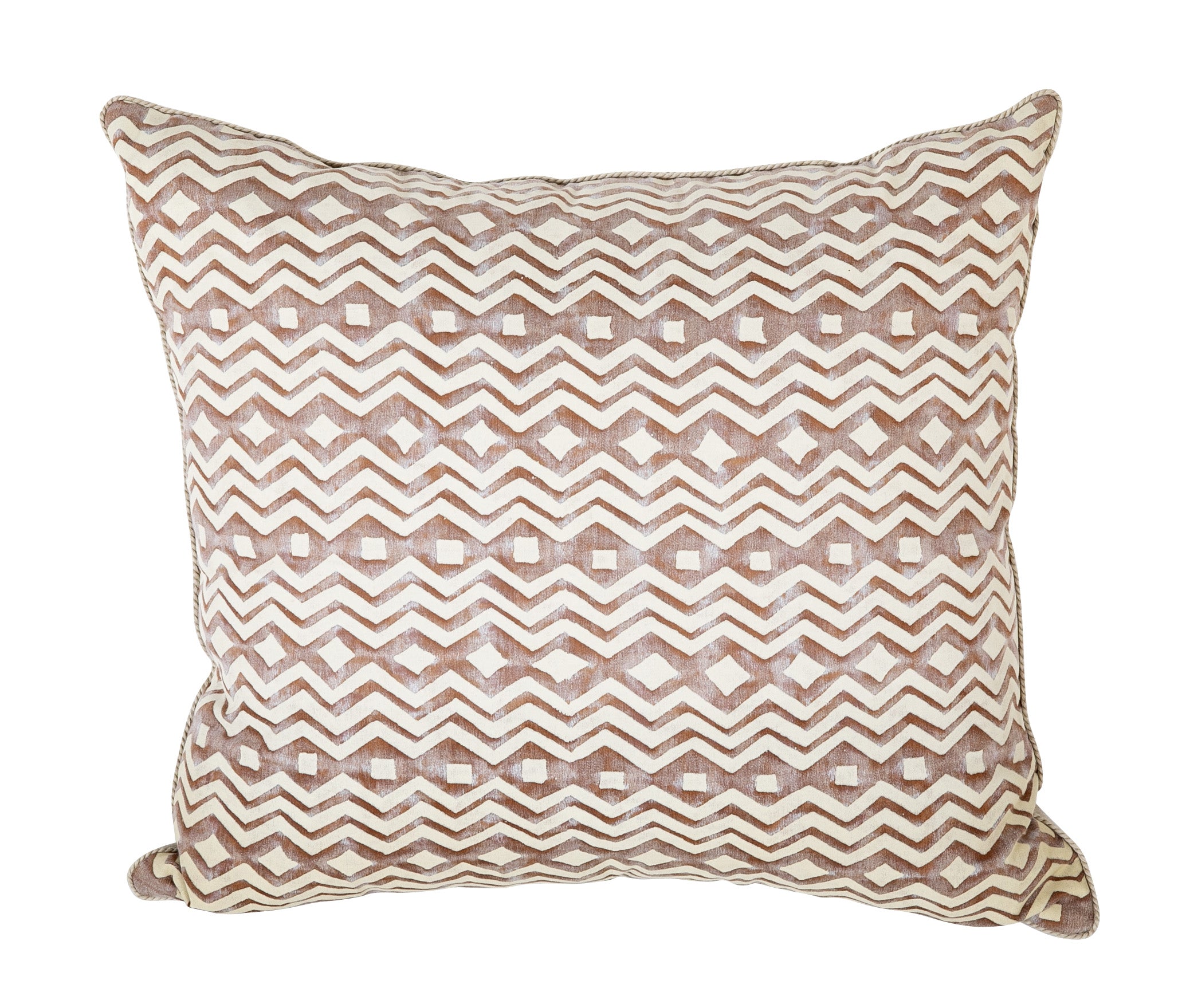 A Pair of Fortuny ITZA Pattern Pillows with Wool Backing - Priced Individually