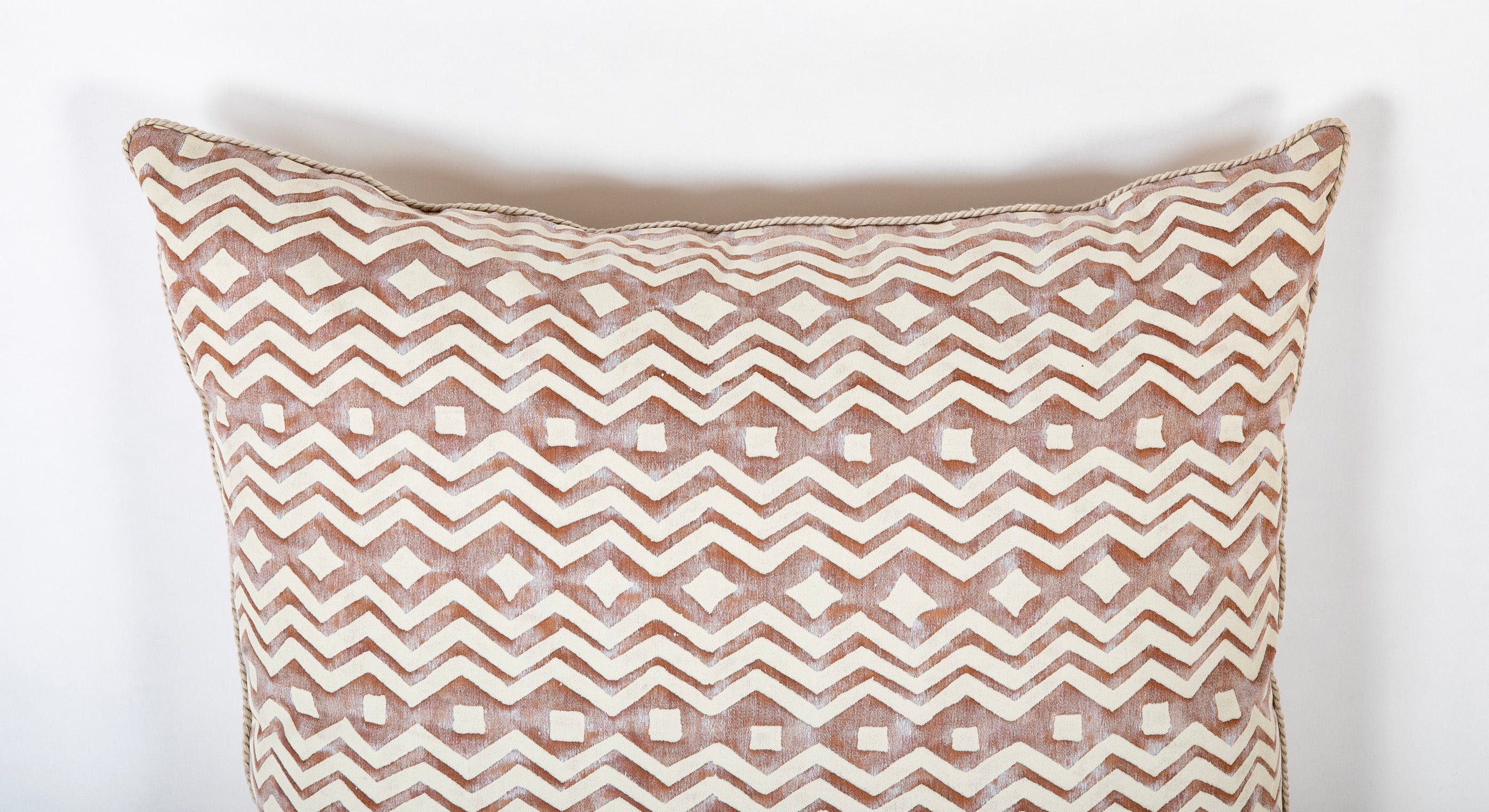 A Pair of Fortuny ITZA Pattern Pillows with Wool Backing - Priced Individually