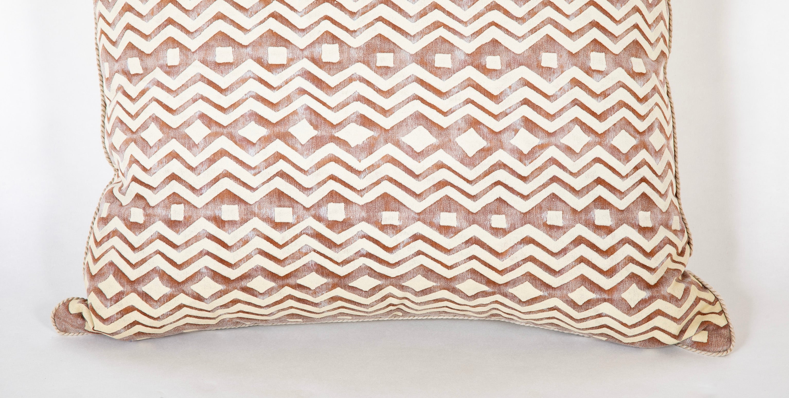A Pair of Fortuny ITZA Pattern Pillows with Wool Backing - Priced Individually