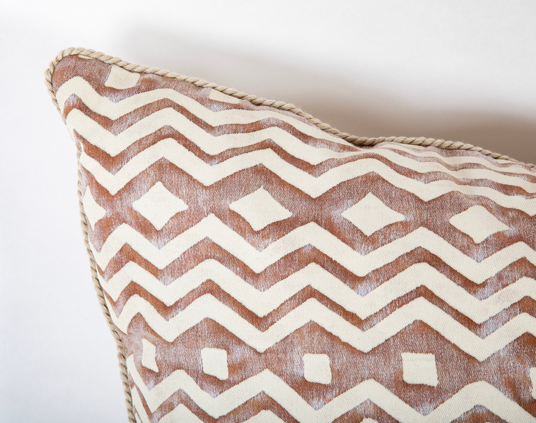 A Pair of Fortuny ITZA Pattern Pillows with Wool Backing - Priced Individually