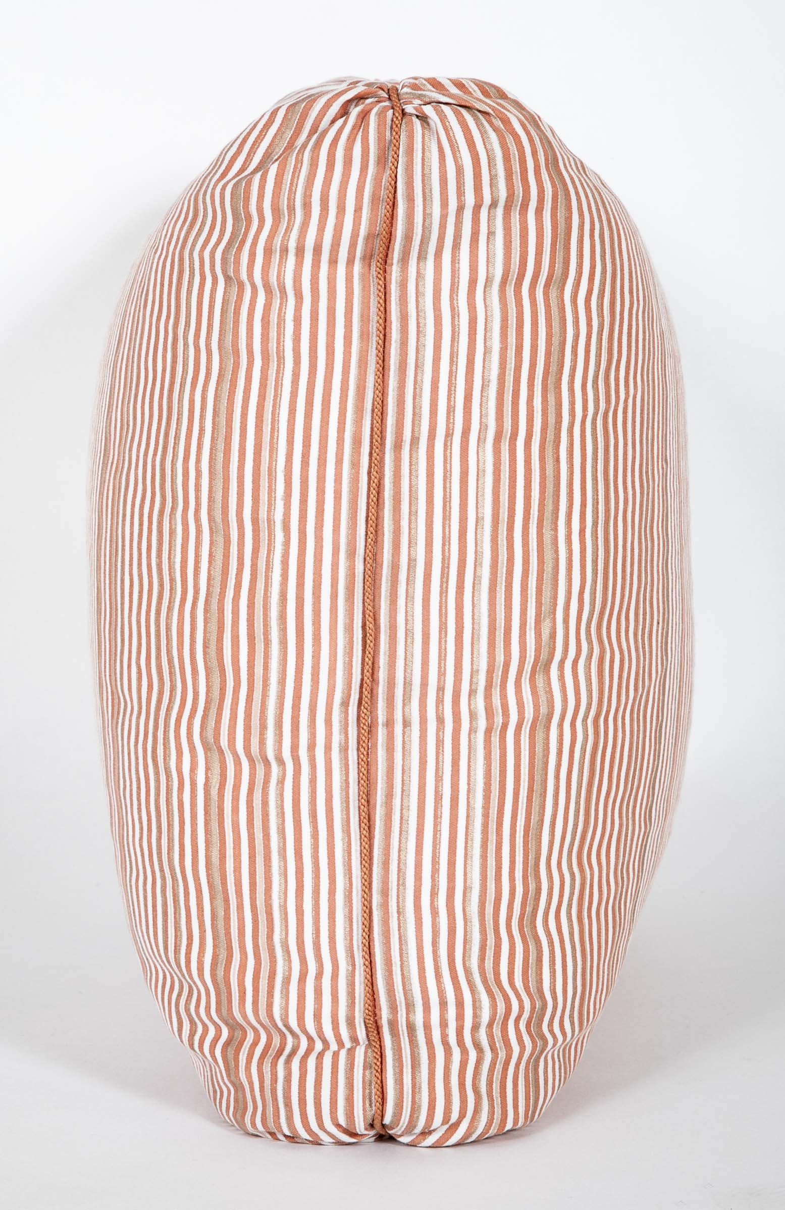 Pair of Fortuny Pillows with Malmaison Pattern in Rust, Cream & Gold - Priced Individually